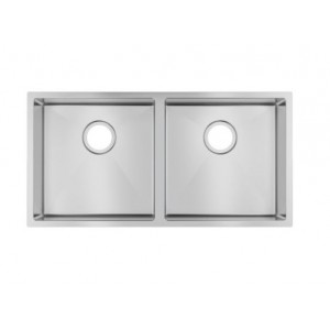 Stainless Steel Handmade Round Corners Double Bowls Top / Undermount / Flush Mount Kitchen Sink 865x440x200mm